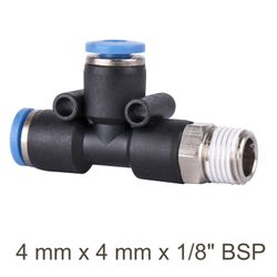 Pu Hose Fitting Tee 4mm X 4mm X 1/8'm